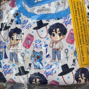 BAMBOO Kids Matching Set - White and Blue